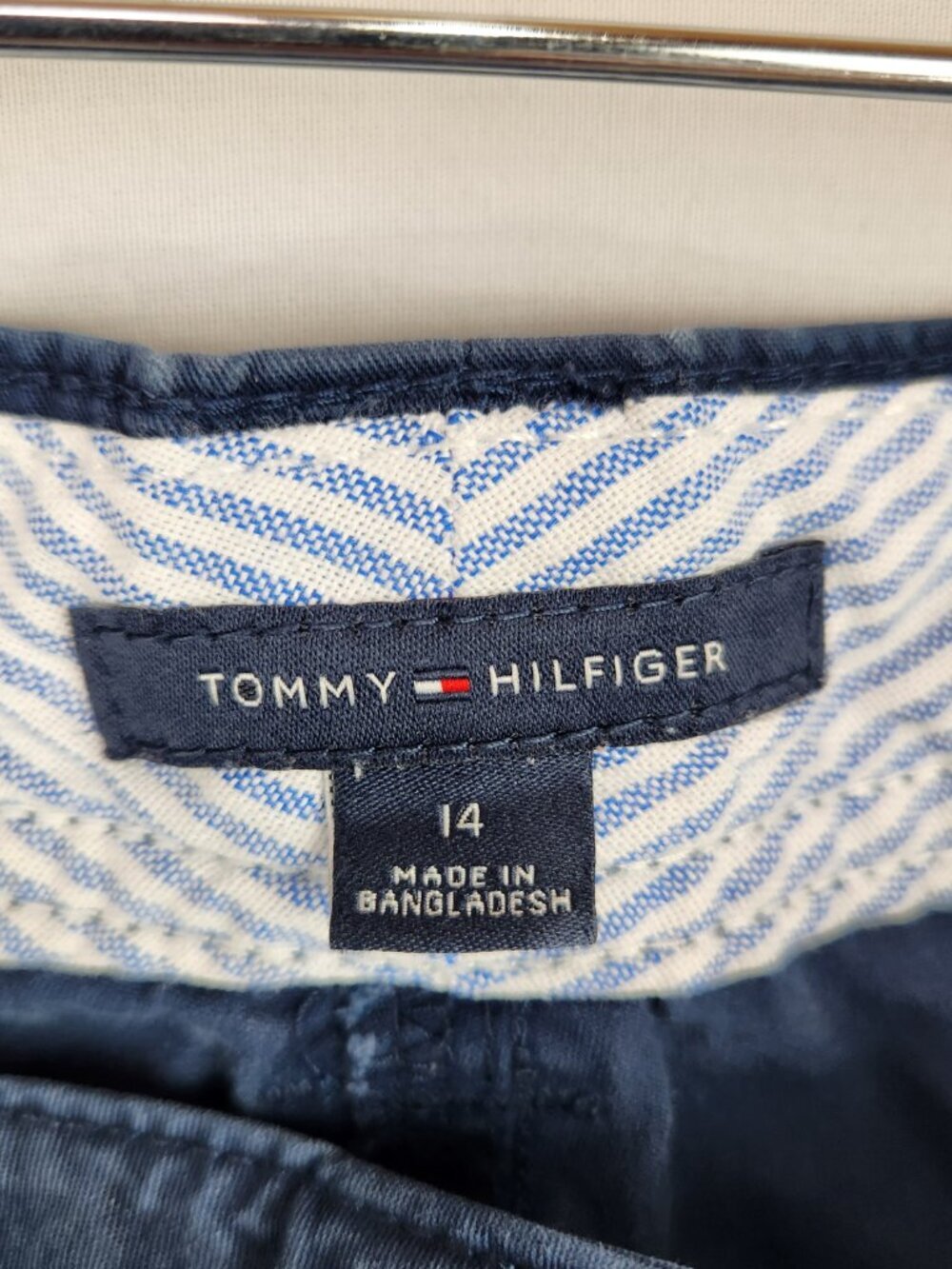 Tommy Hilfiger Cargo Crop Capri Pants Women's 14 Blue Y2K Retro Mid Rise Cotton - Picture 6 of 7